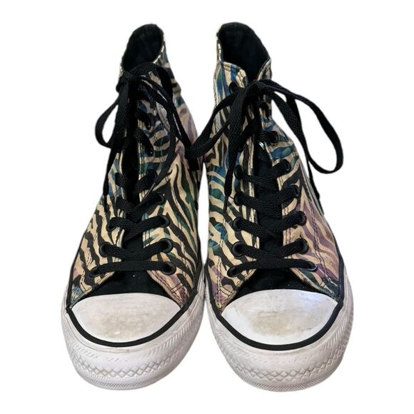 Converse Chuck Taylor All Star Zebra Floral High Top 554888F Sz 10 - Picture 3 of 5